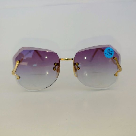 NWT Vintage 90's Lady Small Dia-Cut Bi-Focal Reading Sunglasses +3.00 (Smoke) - Picture 1 of 4